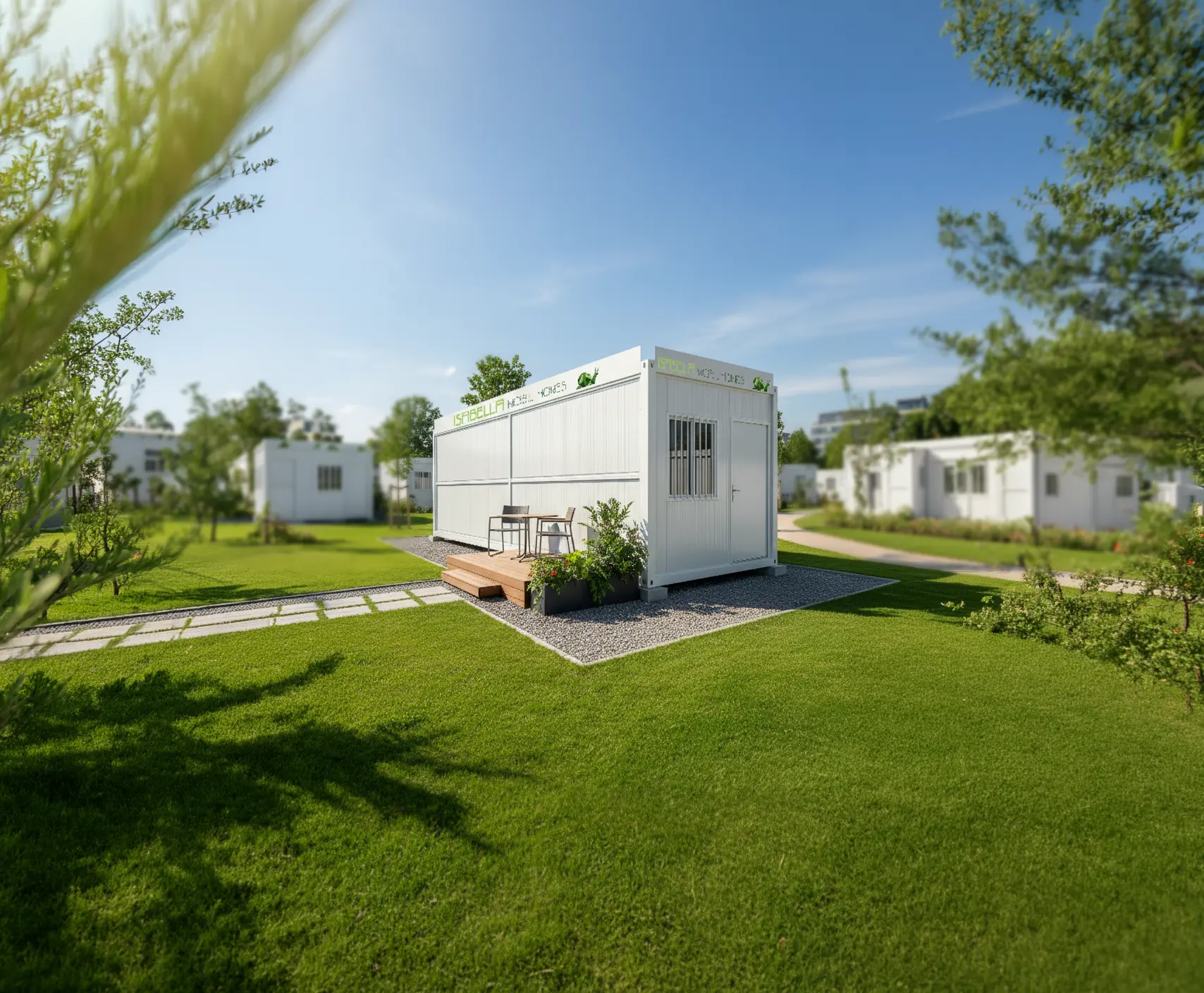 Modelo Caseta — Acabado madera en jardín